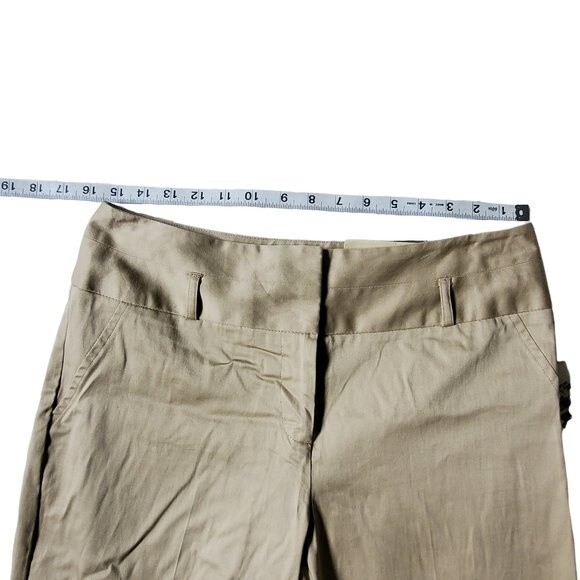 Cato Tan Solid Capri Pants with Belt Loops and Faux Pockets Sz 8 - Picture 9 of 15
